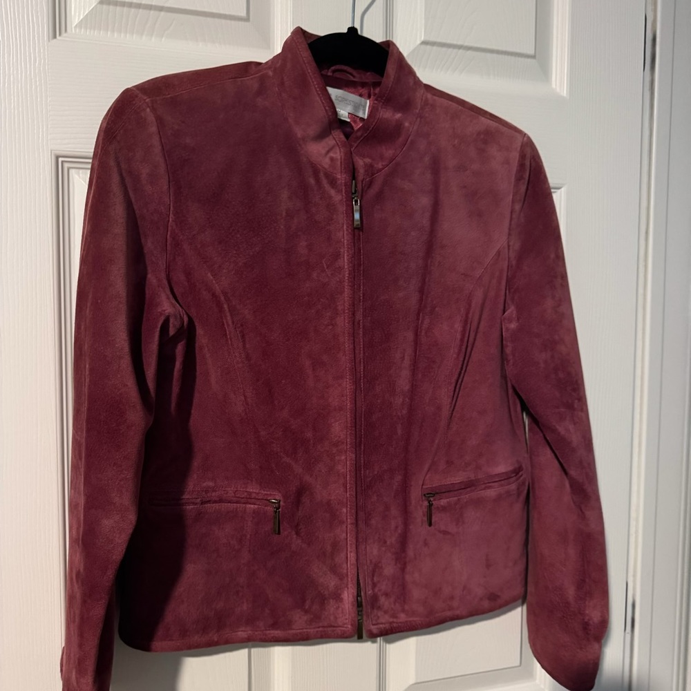 Vintage ( 1990s) Petite Sophisticate Mauve Pink Suede Jacket Size M
